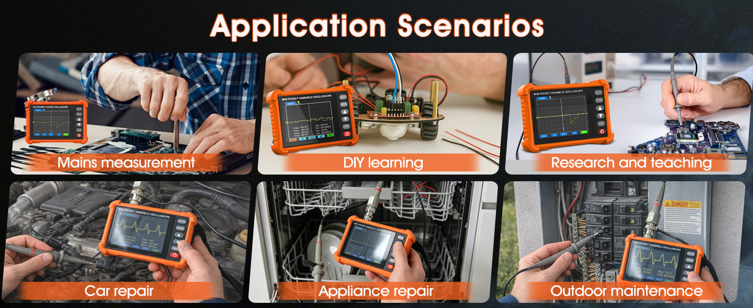 Handheld Oscilloscope Portable Mini Pocket Digital Oscilloscope Kit with 500KHz Bandwidth
