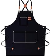 AFUN Chef Aprons for Women Men with Oversized Pockets, 12-Ounce Cotton Canvas Cross Back Water Re...