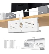 KEEGH 16 in Under Desk Cable Management Tray, Metal Cable Tary, 1 Pack | No-Drill Clamp Mount, Ve...