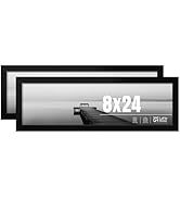 LaVie Home 8x24 Picture Frame 2 pack, Display Pictures 8 x 24 Panoramic Frame, 8x24 Black Photo F...