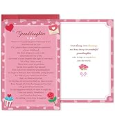 hvdler Poem Love Card for Granddaughter, Heartfelt Valentine’s Day Card for Granddaughter, Sweet ...