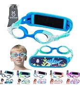 Vvinca Kids Swim Goggles for Age 2-8, Toddler-Goggles with Fabric Strap No Leak Pain-Free, Anti-F...