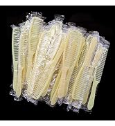 fafortune Combs (50 PCS), Individually Wrapped, Plastic, Yellow, Bulk Combs For Homeless, Suitabl...