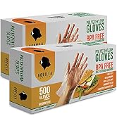 Gorilla Supply 1000 BPA Free Premium Disposable Gloves Poly PE LDPE Plastic for Kitchen Food Hand...