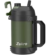 Zukro 1 Gallon Water Jug, One Gallon Large Triple Wall Insulated Metal Jug With Straw and Spout, ...