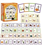 gisgfim 50 Pairs Memory Matching Game Happy Halloween Concentration Memory Games for Kids Educati...