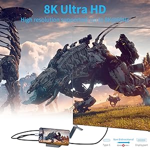 Type-C Thunderbolt 3 to DP 1.4 Cord 32.4Gbps 8K@60Hz 4K@60Hz 4K@144Hz 2K@165Hz for MacBook Pro RiftS