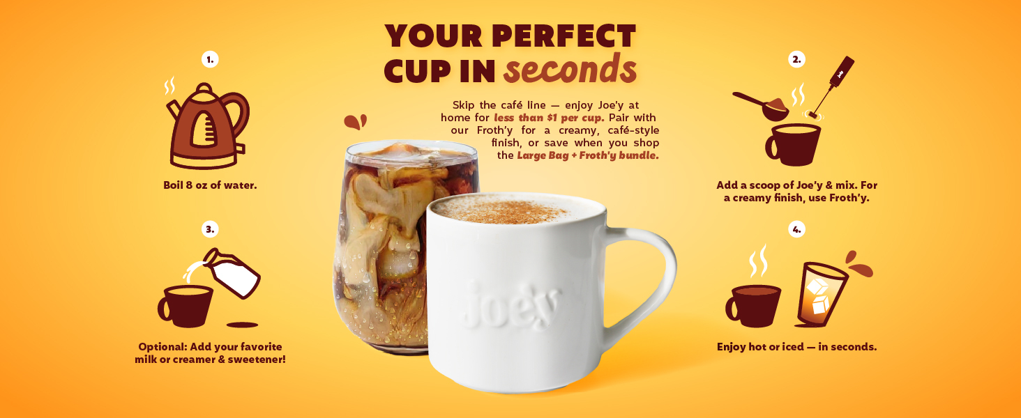 coffee alternative coffee replacement mushroom coffee powder joey low caffeine
