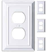 Kisrvopn Metal Electrical Outlet Covers, Light Switch Cover Wall Plates, Mid Size Thicker Decorat...