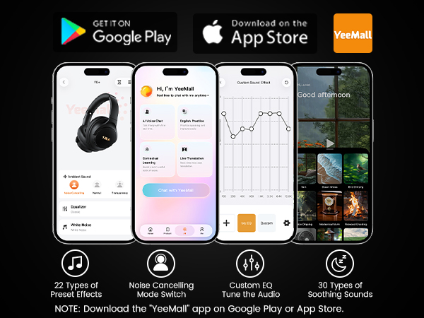 1Mii AI Y8+ Noise Cancelling Headphones Bluetooth 6.0
