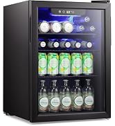 Antarctic Star Mini Fridge-95 Can Beverage Refrigerator Wine Cooler Clear Front Glass Door Small ...