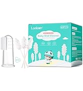Lonlown 60PCS Baby Tongue Cleaner & 1PCS Finger Toothbrush Infant Mouth Cleaner Newborn Gum Clean...