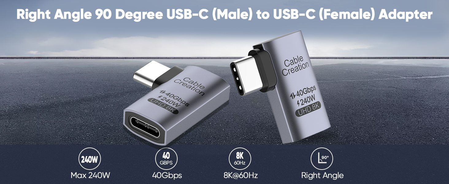 Right Angle USB C Adapter