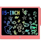 LCD Writing Tablet for Kids, 15 Inch Colorful Electronic Doodle Board for Kids Age 3+ Toys Christ...
