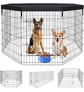 Pet Playpen Dog Pen Foldable Dog Exercise Fence 8 Panels 36 Inch Kennels Pet Playpen Options Idea...