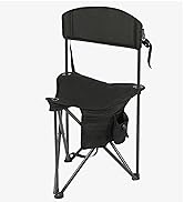 PORTAL Extra Large Quick Folding Tripod Stool with Backrest Fishing Camping Chair with Carry Strap