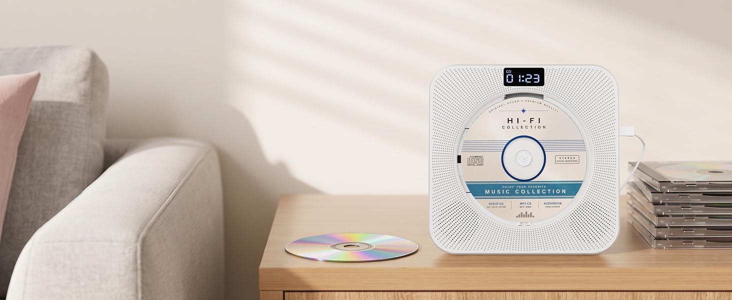 MEGATEK CP28BR Portable Desktop CD Player with Front-Loading CD Player