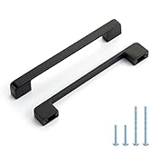 HOME EDIT Black Cabinet Pulls 6-1/4 Inch Hole Spacing Wide Base Kitchen Cabinet Handles for Drawe...