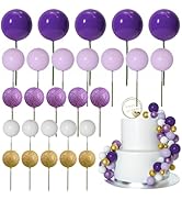 ASTARON 50 Pcs Ball Cake Topper Sticks Mini Balloons for Cake Decorating Supplies Foam Balls Cake...