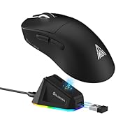 SOLAKAKA SM822 Wireless Gaming Mouse with RGB Charging Dock, Tri-Mode Wireless Mouse, PAW3311 Opt...