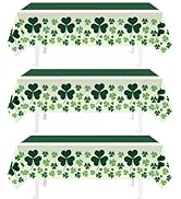 Childom 3 Pack Green Tablecloth for Rectangle Tables,54"x108" Disposable Plastic Table Cover,Gree...