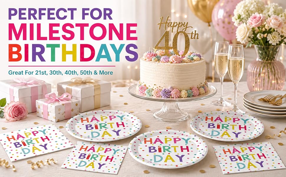Birthday Plates and Napkins