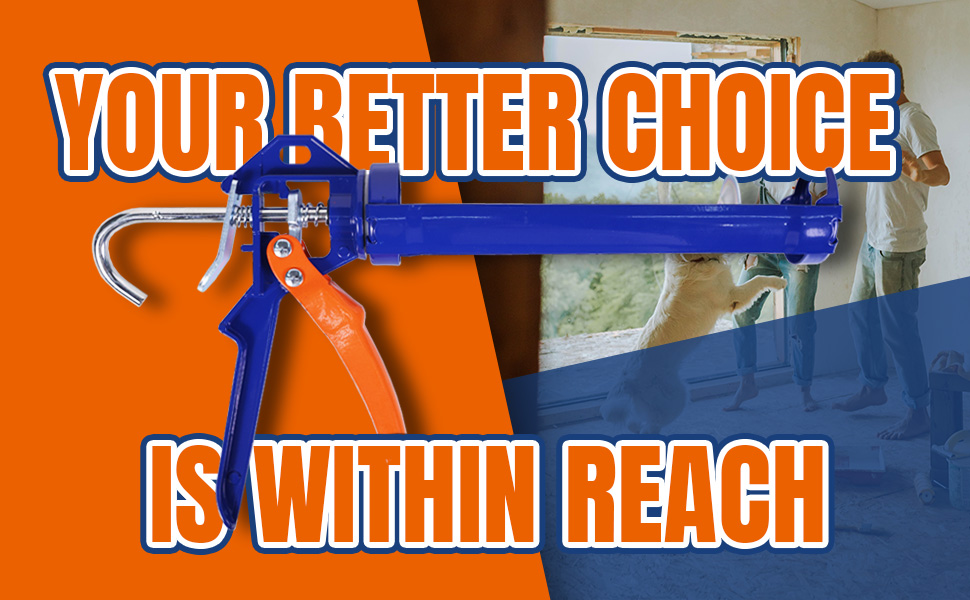 WADFOW WCG4109D 9" Dripless Caulking Gun with Comfort Grip and 360° Rotary Design, Blue