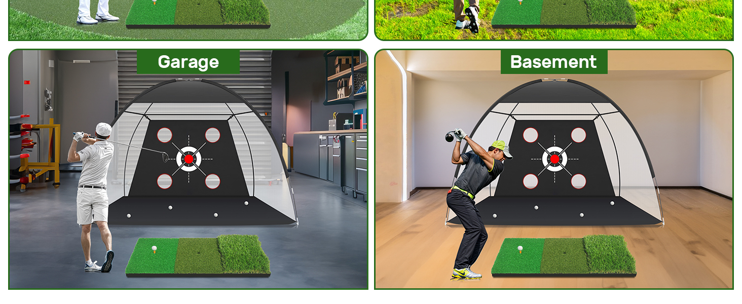 Golf Net, 10x7FT with Golf Practice Mat, Hitting Aid Nets Indoor– Gifts for Men/Dad/Him