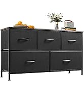 WLIVE Dresser for Bedroom with 5 Drawers, Wide Chest of Drawers, Fabric Dresser, Storage Organize...