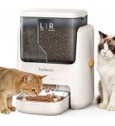 PalNests Automatic Cat Feeder with 5L Dual Compartments (2L+3L), Timed Feeding, 10 Meal Plans per...