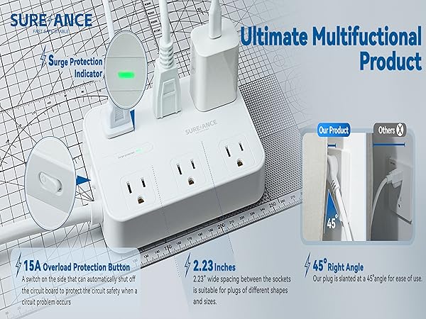 Power strip surge protector
