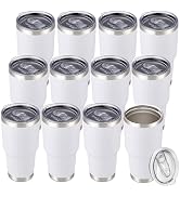 Cool Yoleb 30 oz Tumbler with Lid Stainless Steel Tumblers Bulk Vacuum Insulated Cup Reusable Pow...