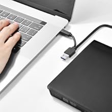 ROOFULL ECD829-Y External CD DVD Drive support Plug and Play