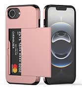 Nvollnoe for iPhone 16e Case with Card Holder Dual Layer Heavy Duty Protective Hidden Card Slot S...