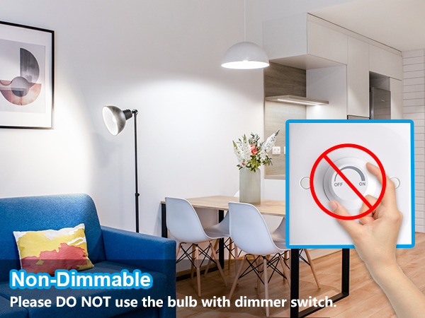 non-dimmable 5000K A19 bulbs 100W equivalent provide you with a better visual enjoyment