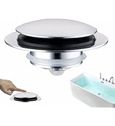 Glimflorus Solid Brass Universal Pop Up Bathtub Drain Stopper Replacement - Easy Install in Secon...