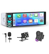 LSLYA Single Din Car Radio, Touchscreen Car Stereo for Wireless and Wired Apple Carplay,Android A...