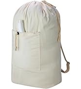 Laundry Bag Backpack, Canvas Laundry Bag with Straps & Drawstring Closure Washable Dirty Cloth Ha...