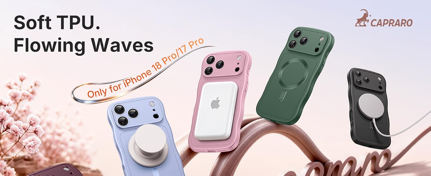 CAPRARO Magnetic for iPhone 18 Pro Case / iPhone 17 Pro Case Wavy Shockproof Slim Drop Protection