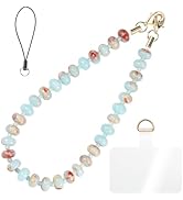 Handmade Natural Gemstone Crystal Beaded Charm Cell Phone Camera Lanyard, Hands-Free Wrist Strap,...