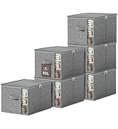KitHero Clothes Storage Bins with Sturdy Frames, Foldable Clothing Organizer Box for Moving, Swea...