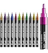 Caliart 12 Colors Outline Markers Shimmer Glitter Pens, Doodling Marker Set for Adults Artists, C...