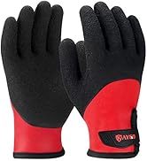 KAYGO Winter Waterproof Thermal Work Gloves for Men and Women, Full Hand Latex Coated, Acrylic In...