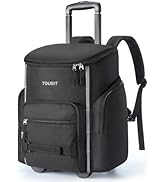 TOURIT Rolling Cooler Backpack: Leakproof Waterproof Insulated 36 Cans Beach Cooler with Wheels a...