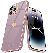 Teageo for iPhone 14 Pro Case for Women Girl Cute Love Heart Luxury Plating Soft Bling Back Cover...