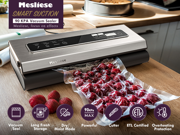 Mesliese vacuum sealer food sealing machine 90kpa