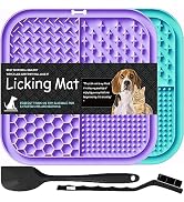 Lesipee Licking Mat for Dogs & Cats 2 Pack, Slow Feeder Lick Pat, Anxiety Relief Dog Toys Feeding...