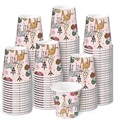 RUSPEPA Safari Animal 3oz Paper Cups, 100 Pack Small Disposable Party Cups, Cute Giraffe Zebra & ...