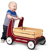 Baby Walker, Toddler Toys, Baby Toy, Radio Flyer Classic Walker Wagon, for Ages 1-4, Red, Wood