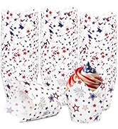 AnyDesign 200Pcs Patriotic July 4th Tulip Cupcake Liners Muffin Baking Cups Red Blue White Stars ...